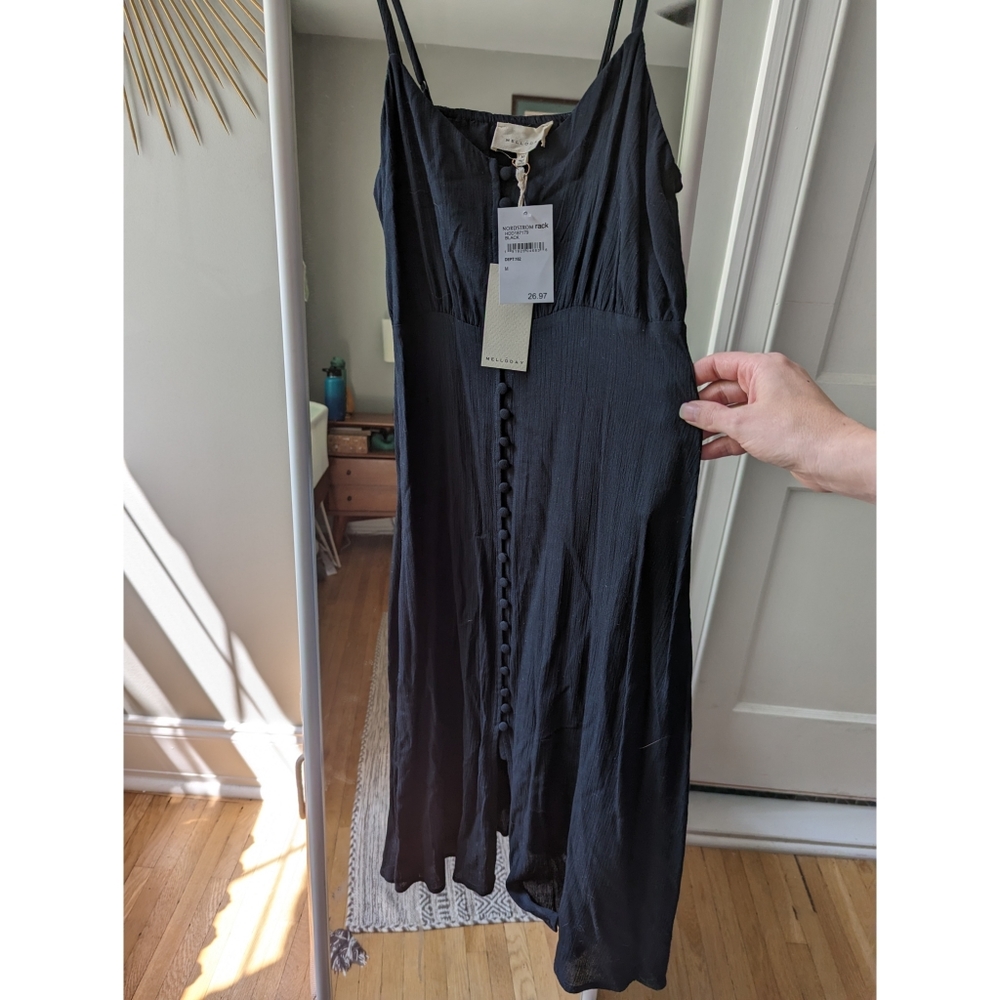 MELLODAY Sleeveless Button Front Midi Dress in size medium